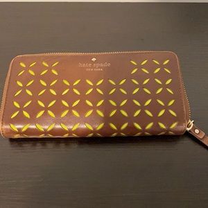 Kate Spade Chocolate Brown & Lime Wallet